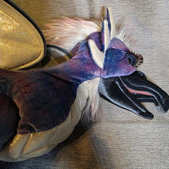 Folkmanis Large Purple Beaked Dragon Hand Puppet Plush Toy EUC - Picture 2 of 9